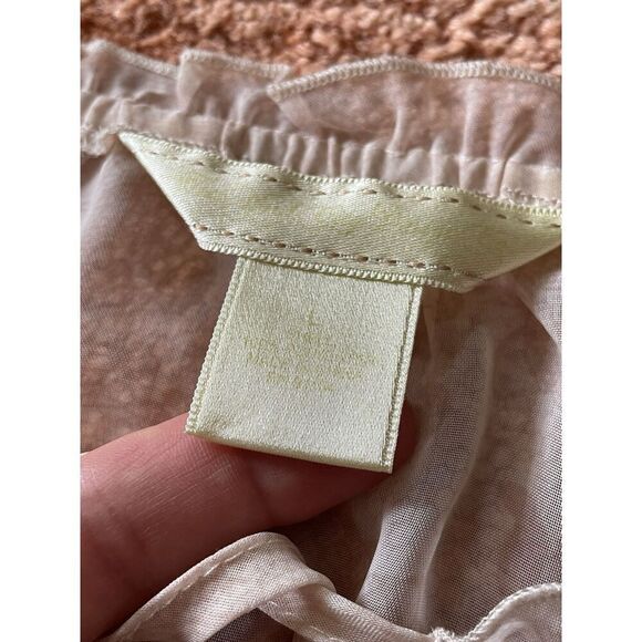 Women’s Pink Peach Chiffon 3/4 Sleeves Blouse Size L - Picture 3 of 8